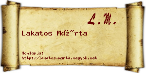 Lakatos Márta névjegykártya