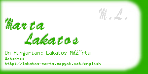 marta lakatos business card